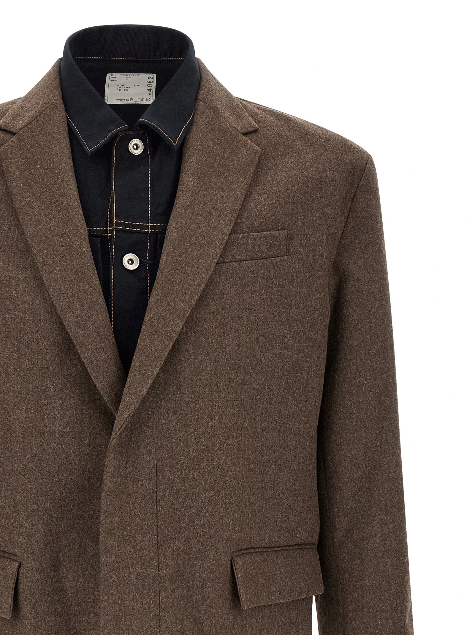 'Wool Flannel x Denim Coat' coat