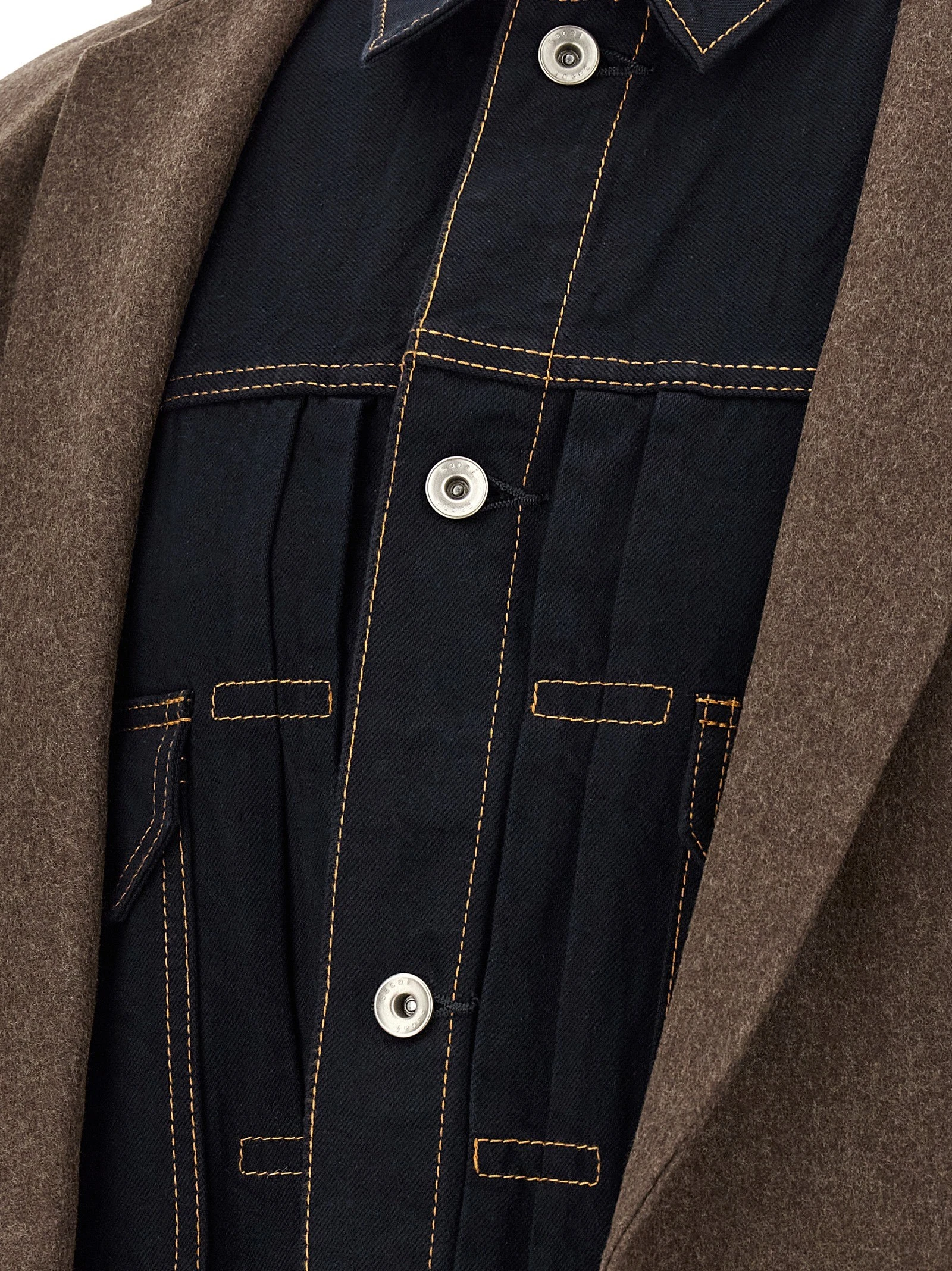 'Wool Flannel x Denim Coat' coat