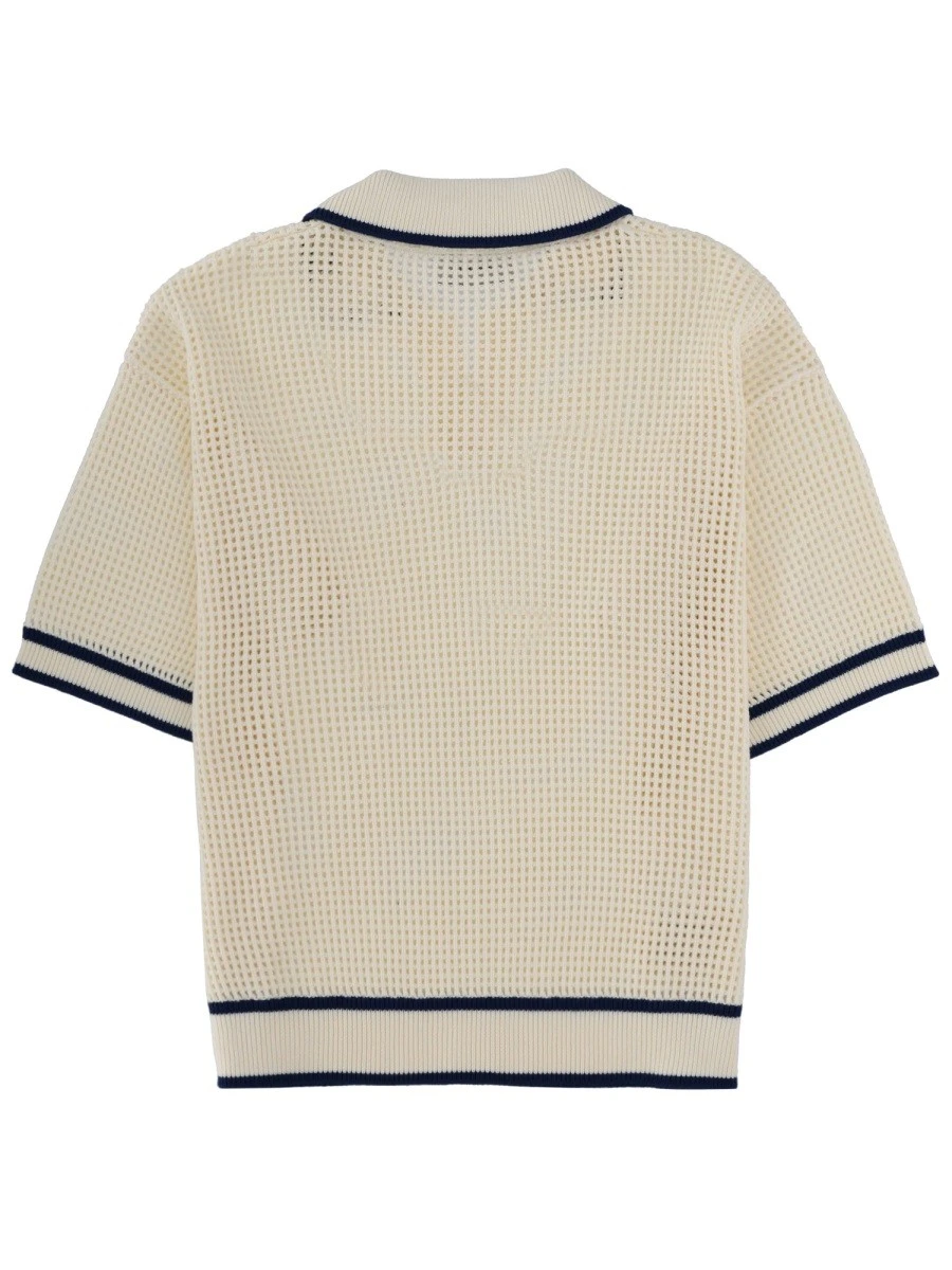 Ribbed cotton sweater with metal logo on the front.webp