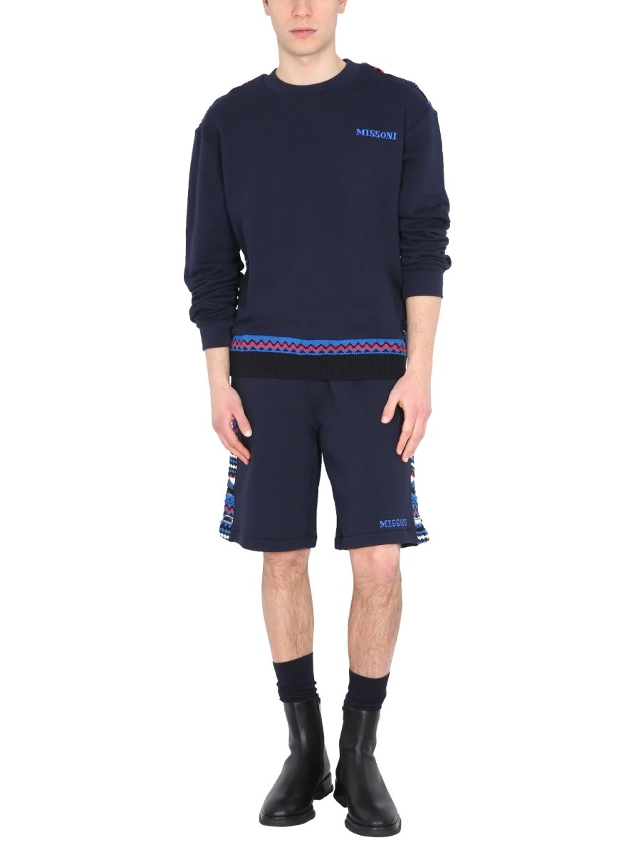 EMBROIDERED LOGO AND JACQUARD INSERT BERMUDA.webp