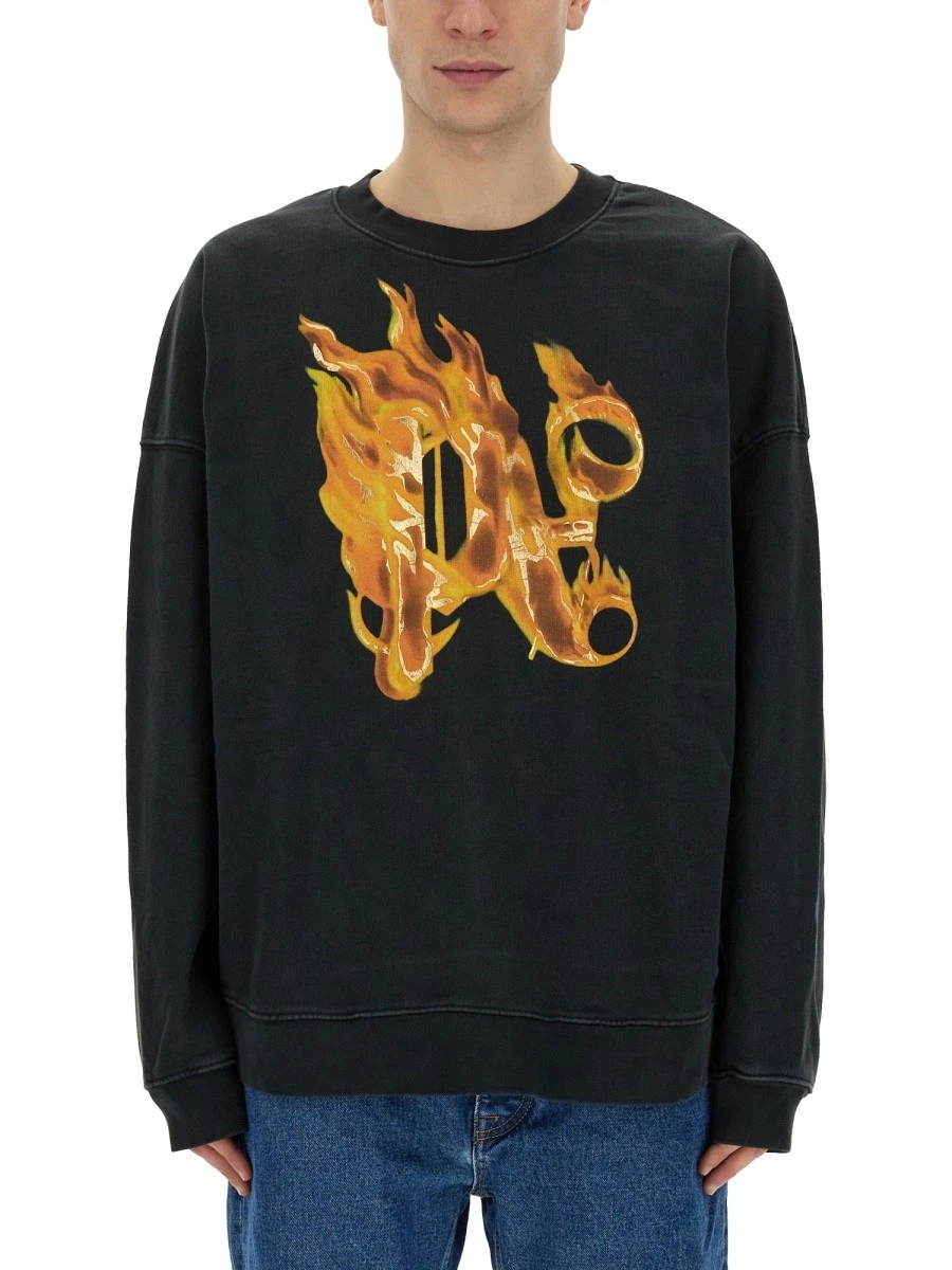"BURNING MONOGRAM" PRINT SWEATSHIRT.webp