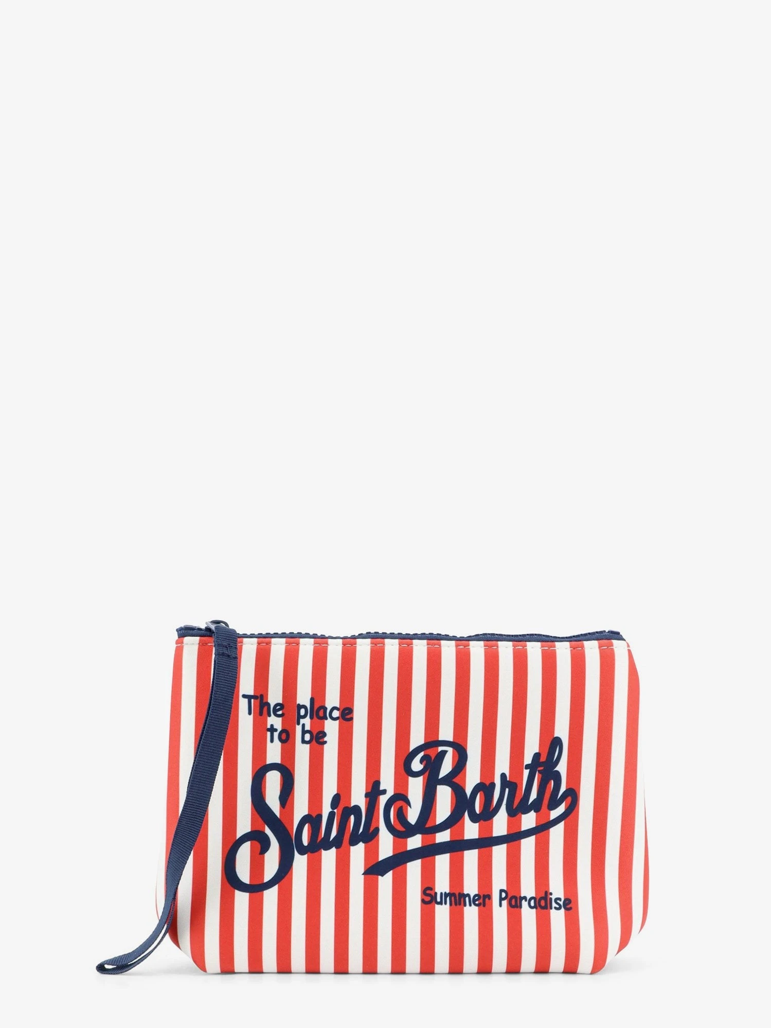 Aline scuba clutch with striped pattern.webp