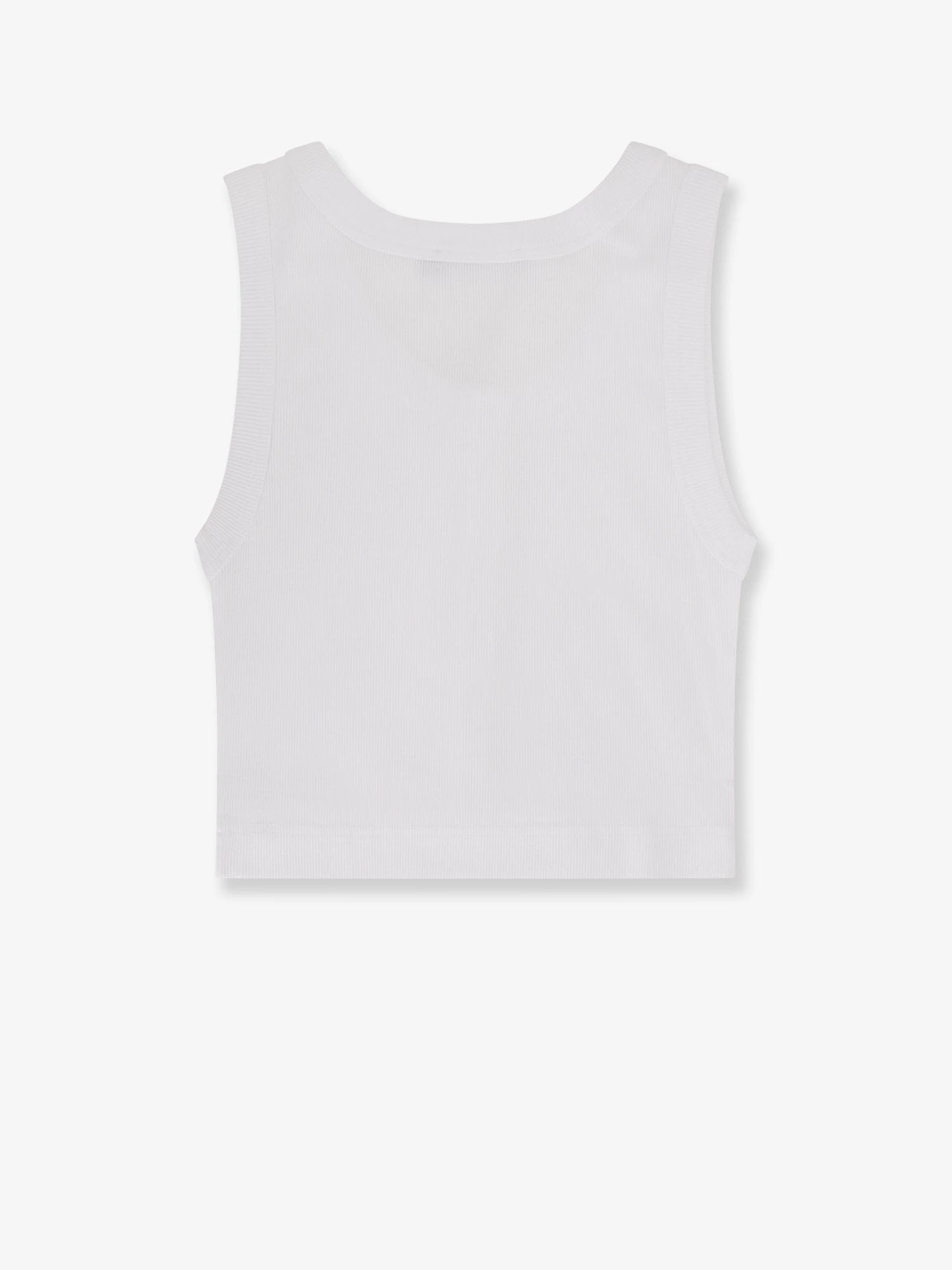 Ribbed cotton tank top with front logo patch.webp
