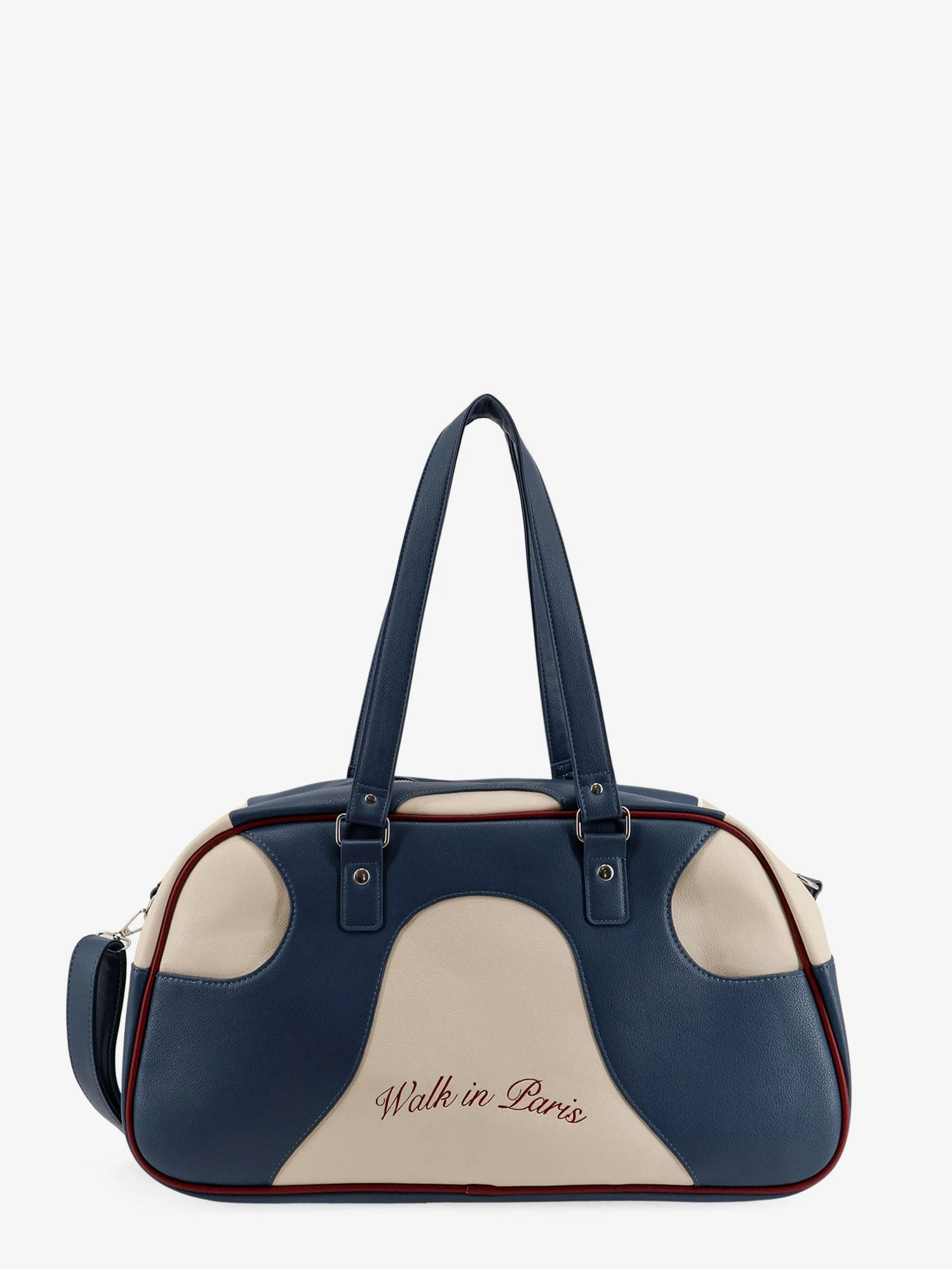 Leather crossbody bag with embroidered logo on the front.webp