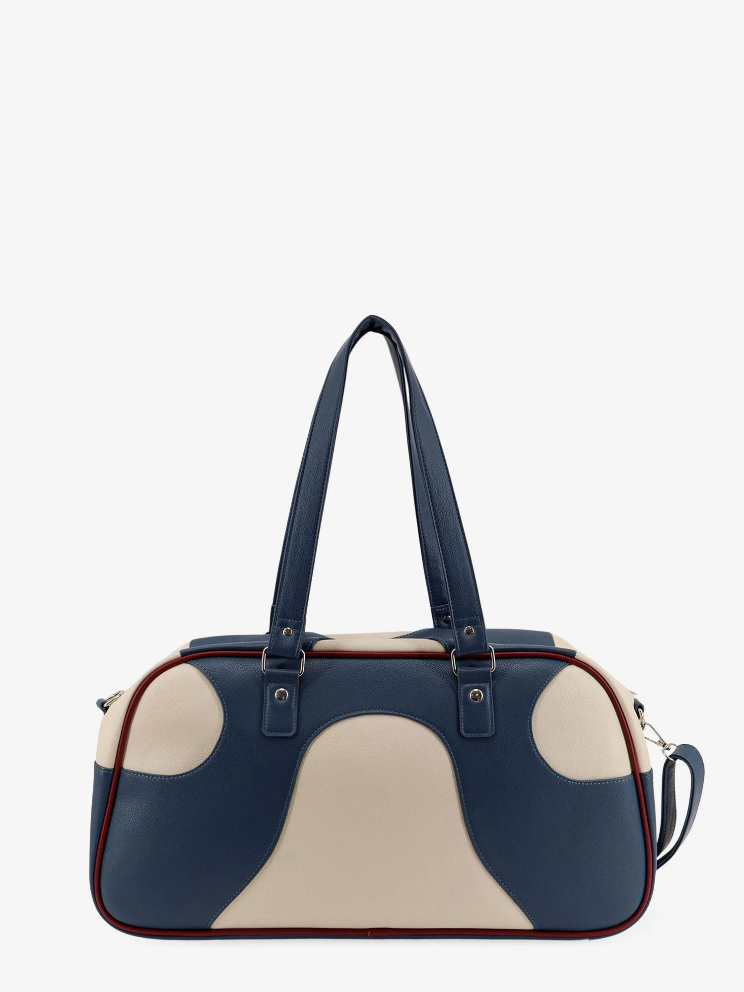 Leather crossbody bag with embroidered logo on the front.webp