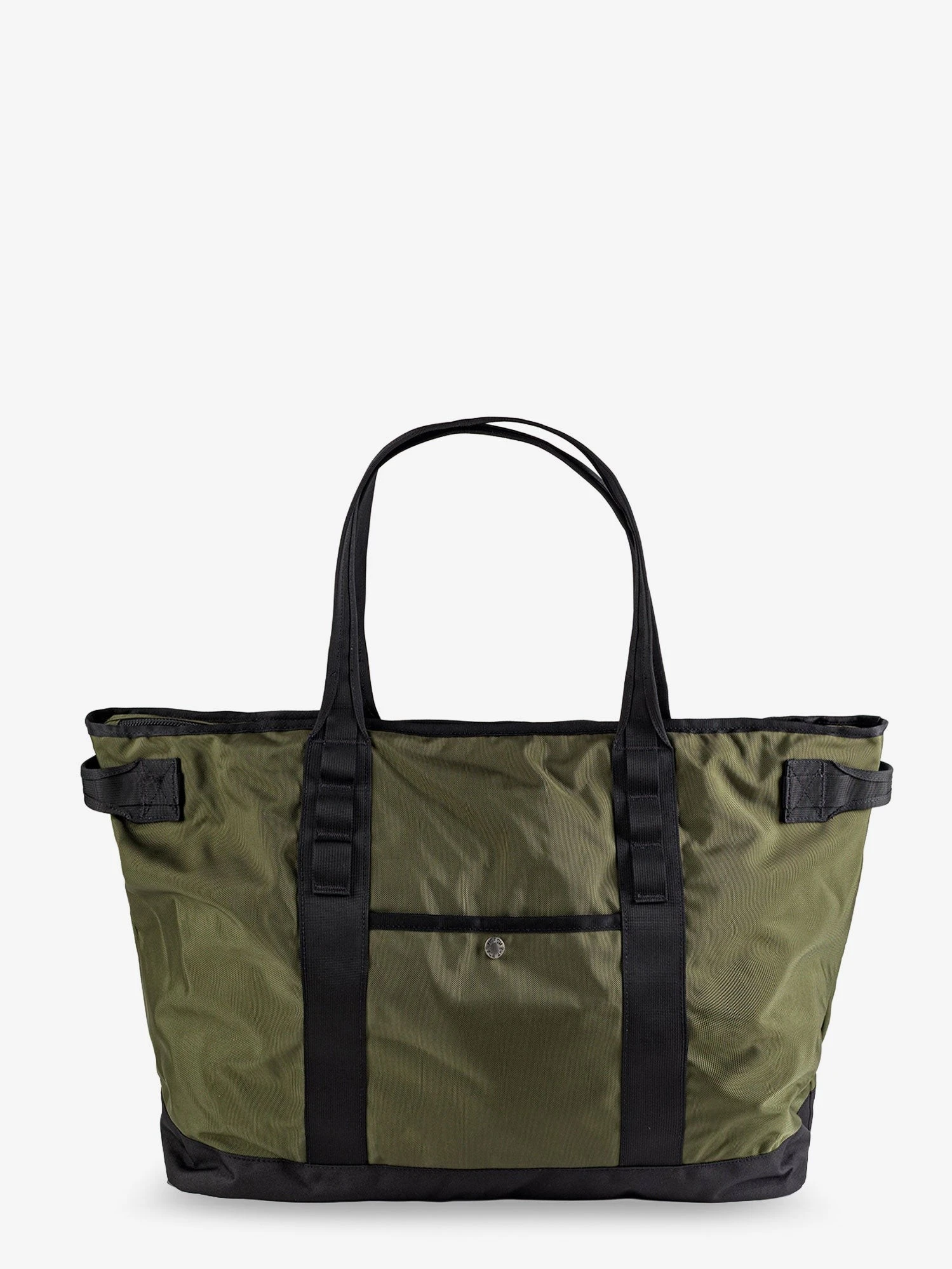 Nylon shoulder bag with logo label on the bottom.webp