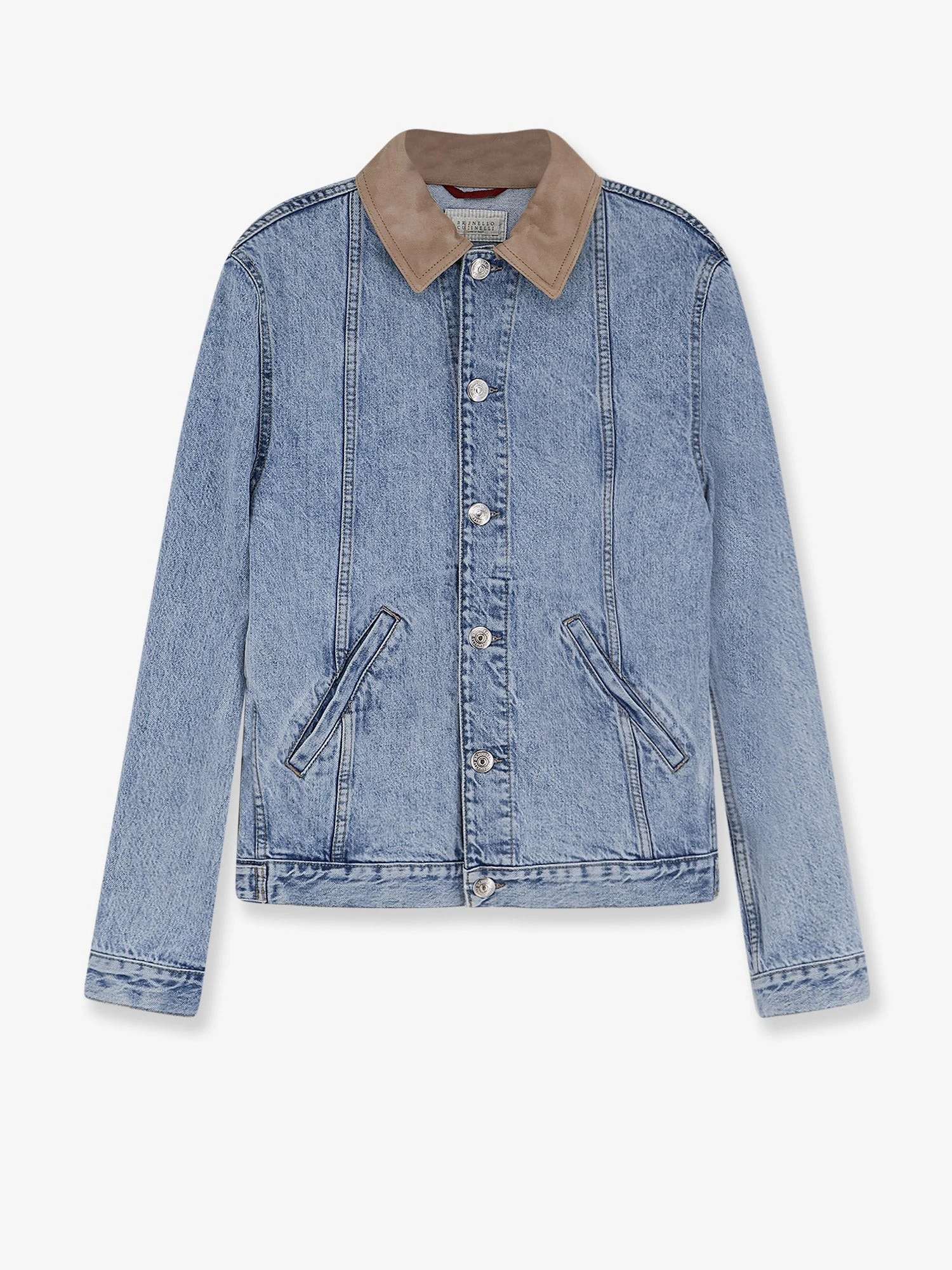 Denim Jacket with suede collar.webp