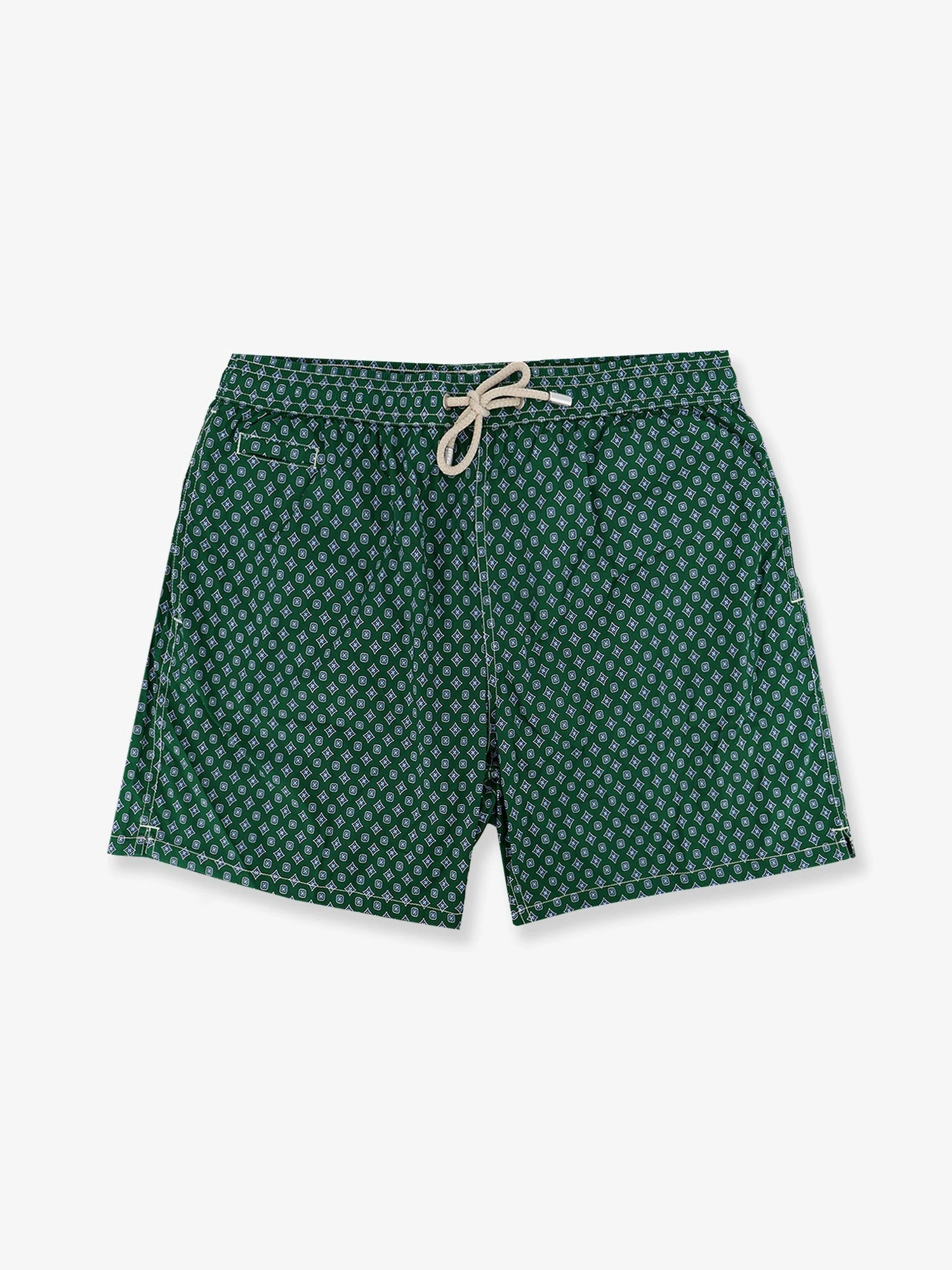 Nylon swim shorts with all-over micro pattern.webp