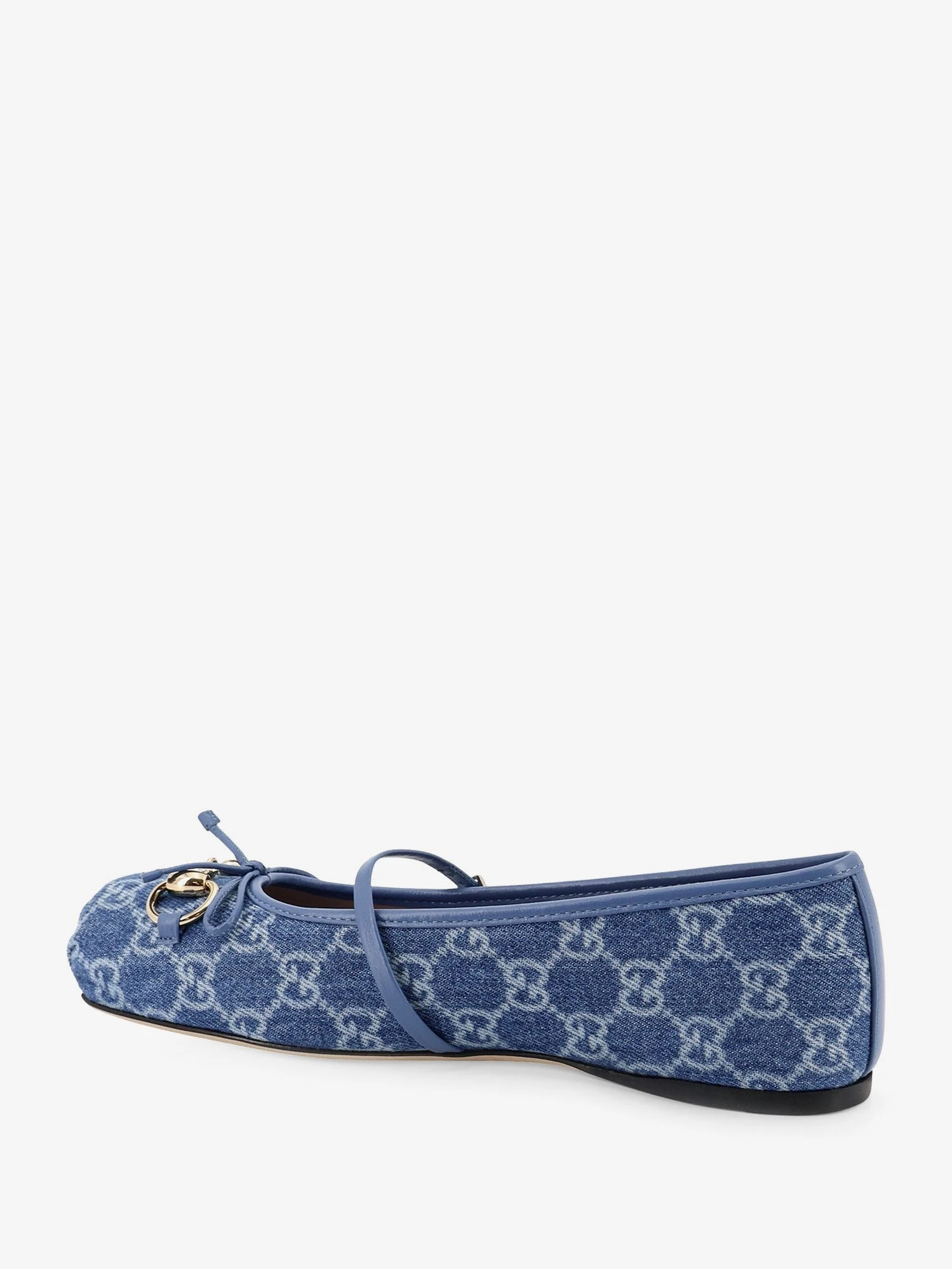 GG fabric ballet flat with metal Horsebit.webp