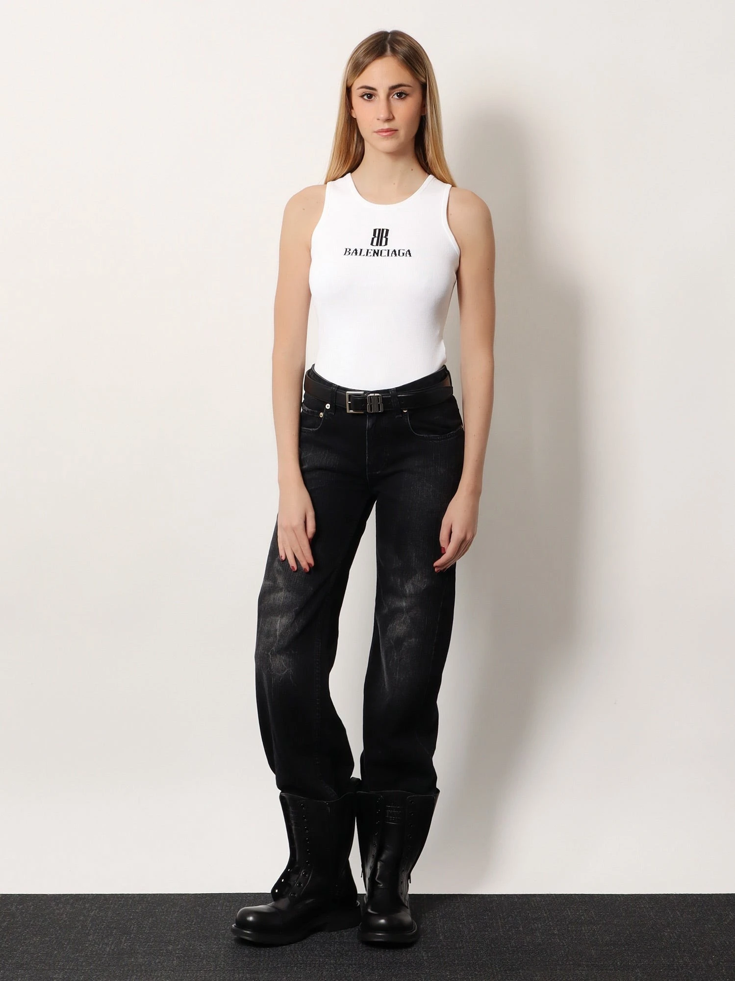 Ribbed viscose blend tank top.webp