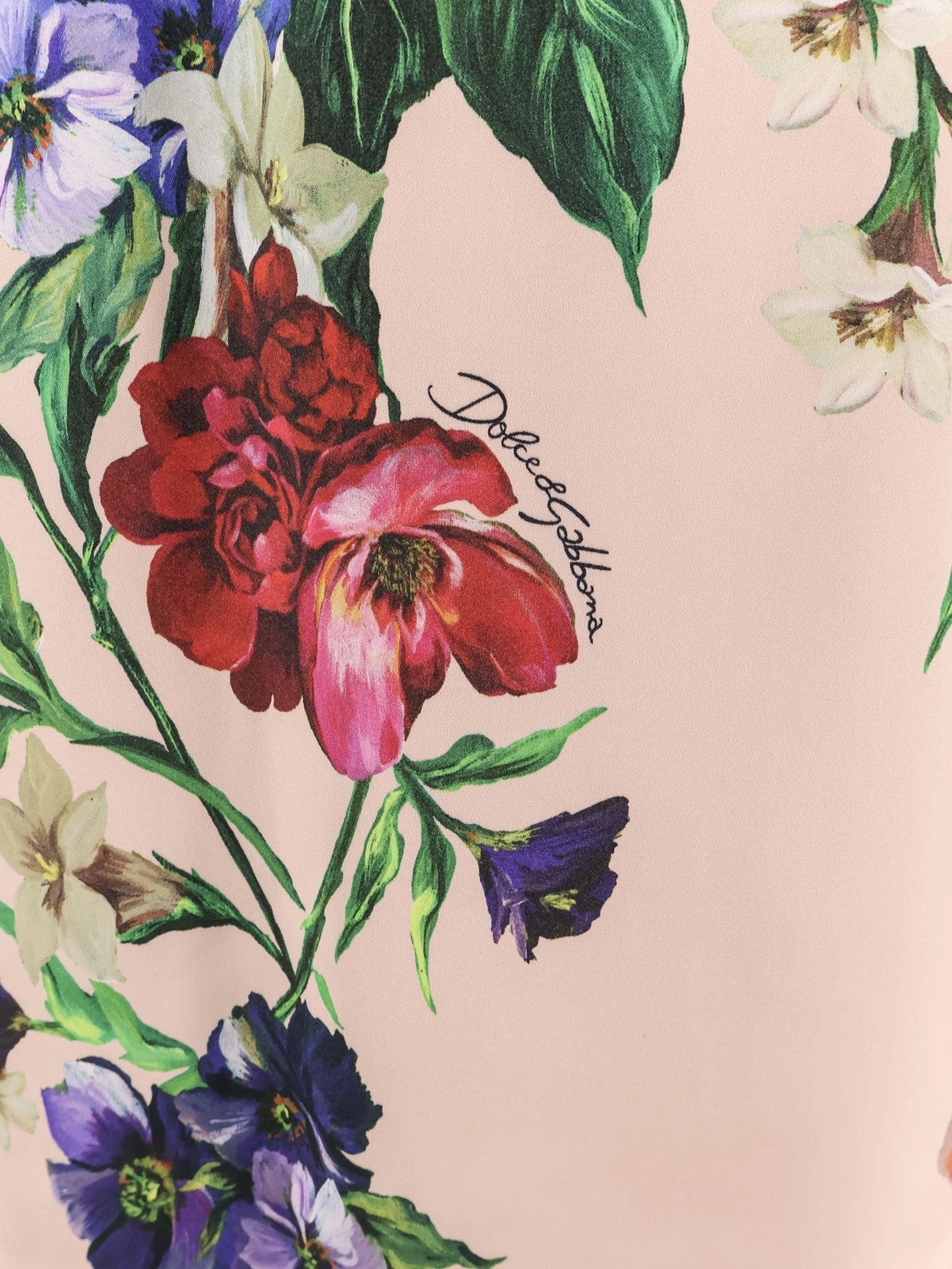 Satin dress with iconic floral print.webp