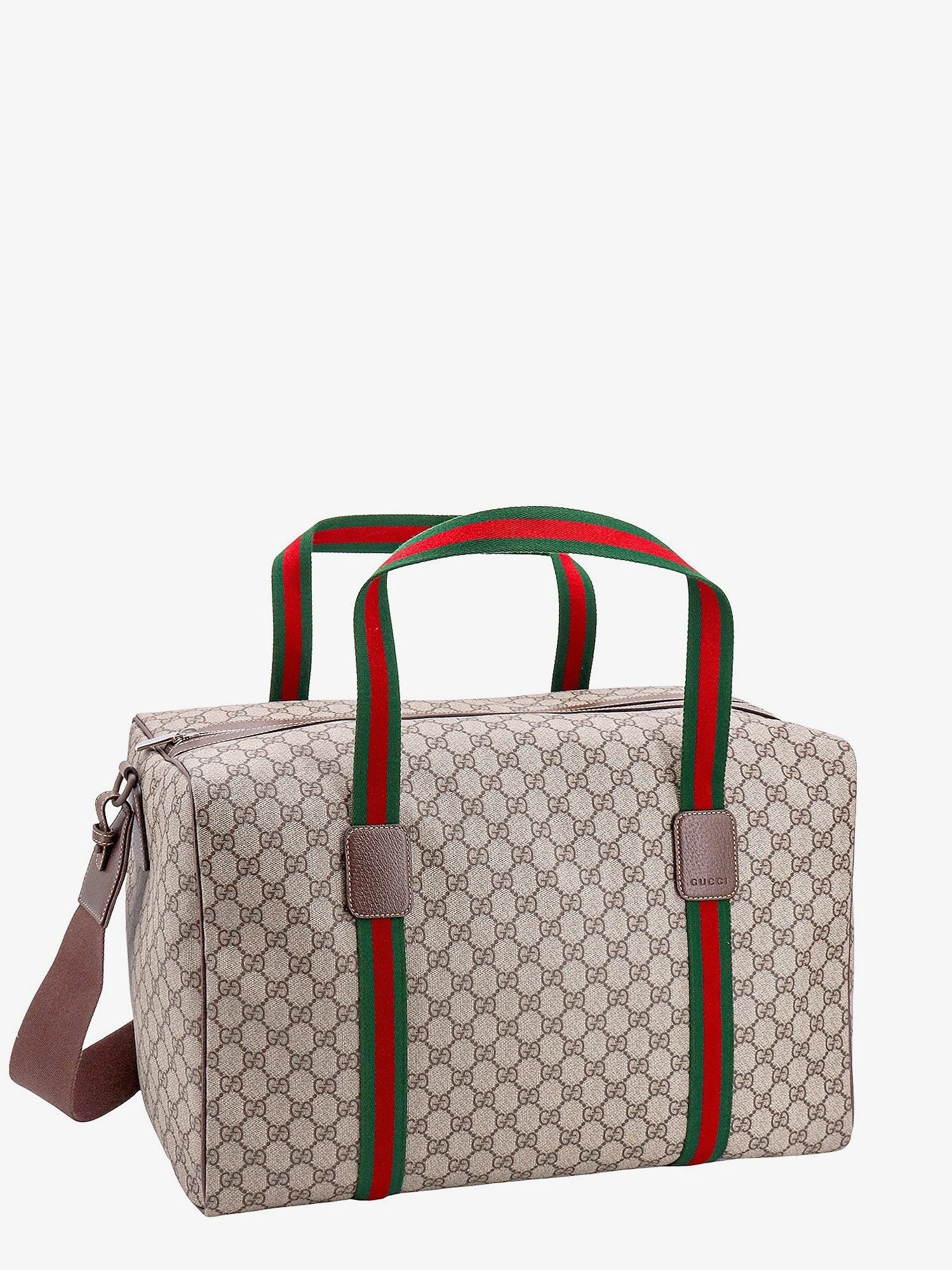 GG Supreme Fabric and leather travel bag with Web detail.webp