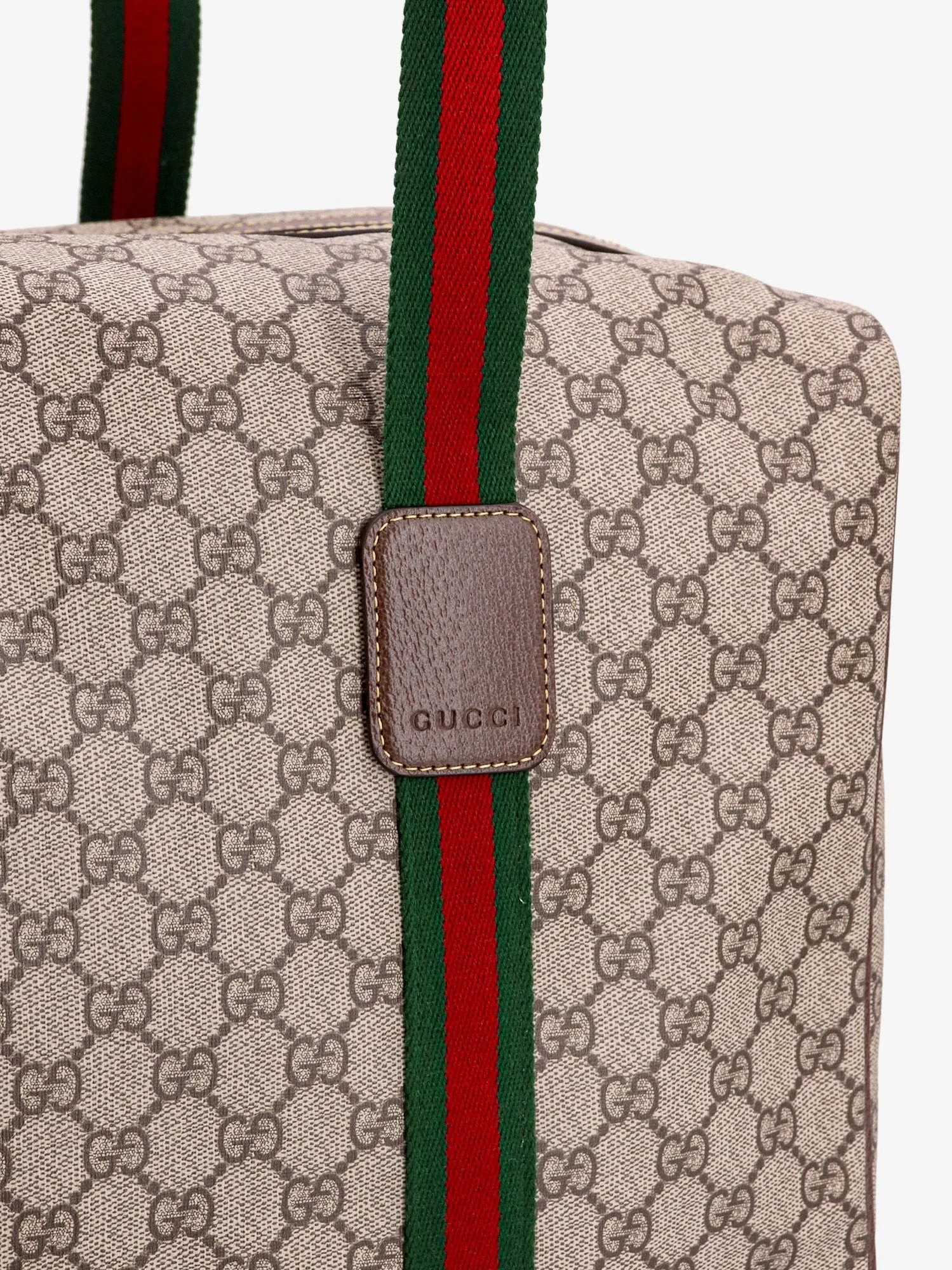 GG Supreme Fabric and leather travel bag with Web detail.webp