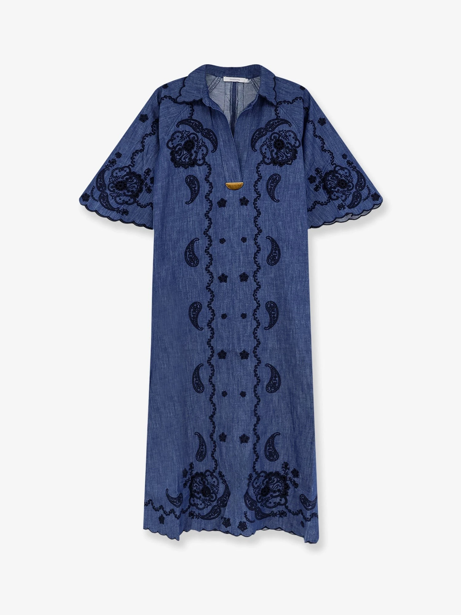 Aster long denim dress with contrasting embroidery.webp