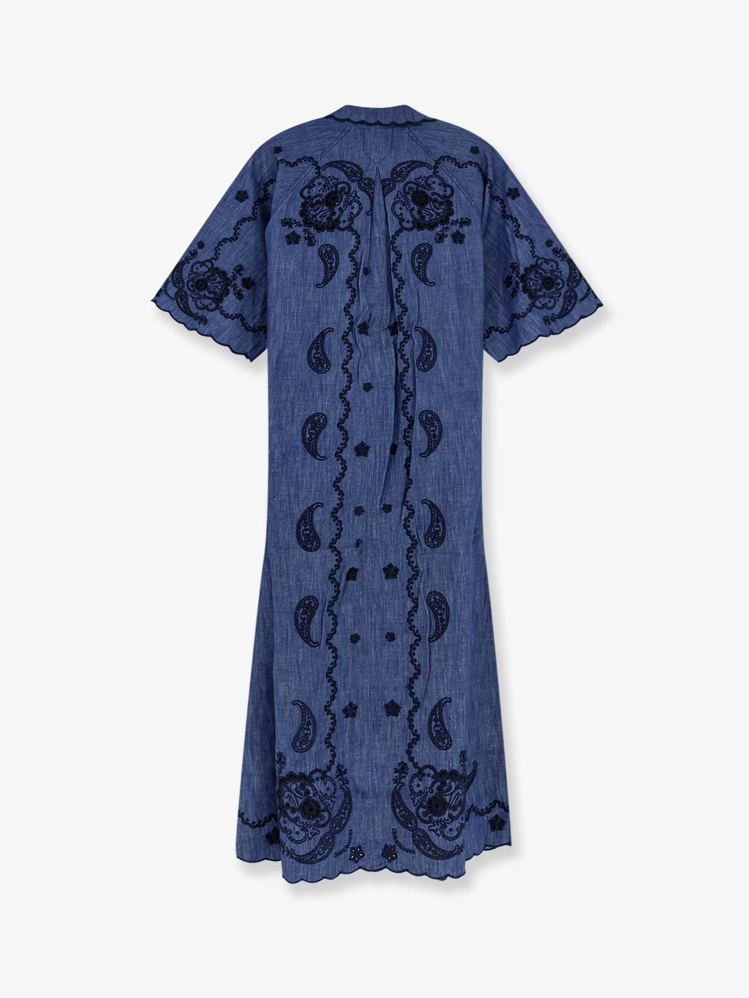 Aster long denim dress with contrasting embroidery.webp