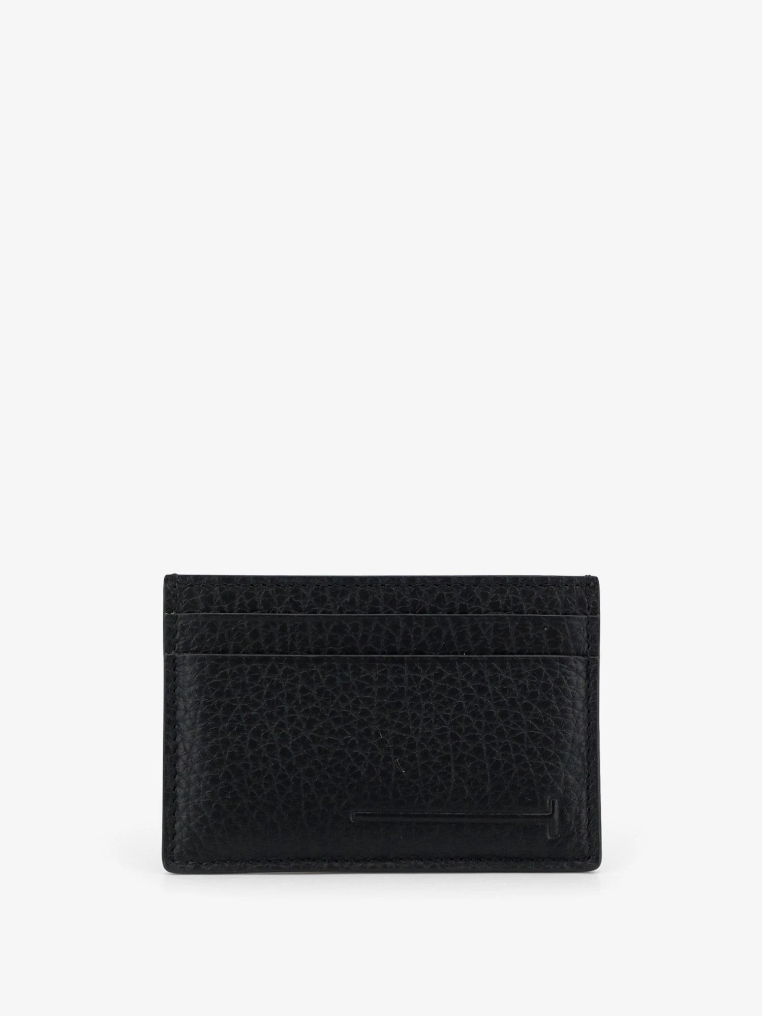 Leather card holder with embossed logo.webp