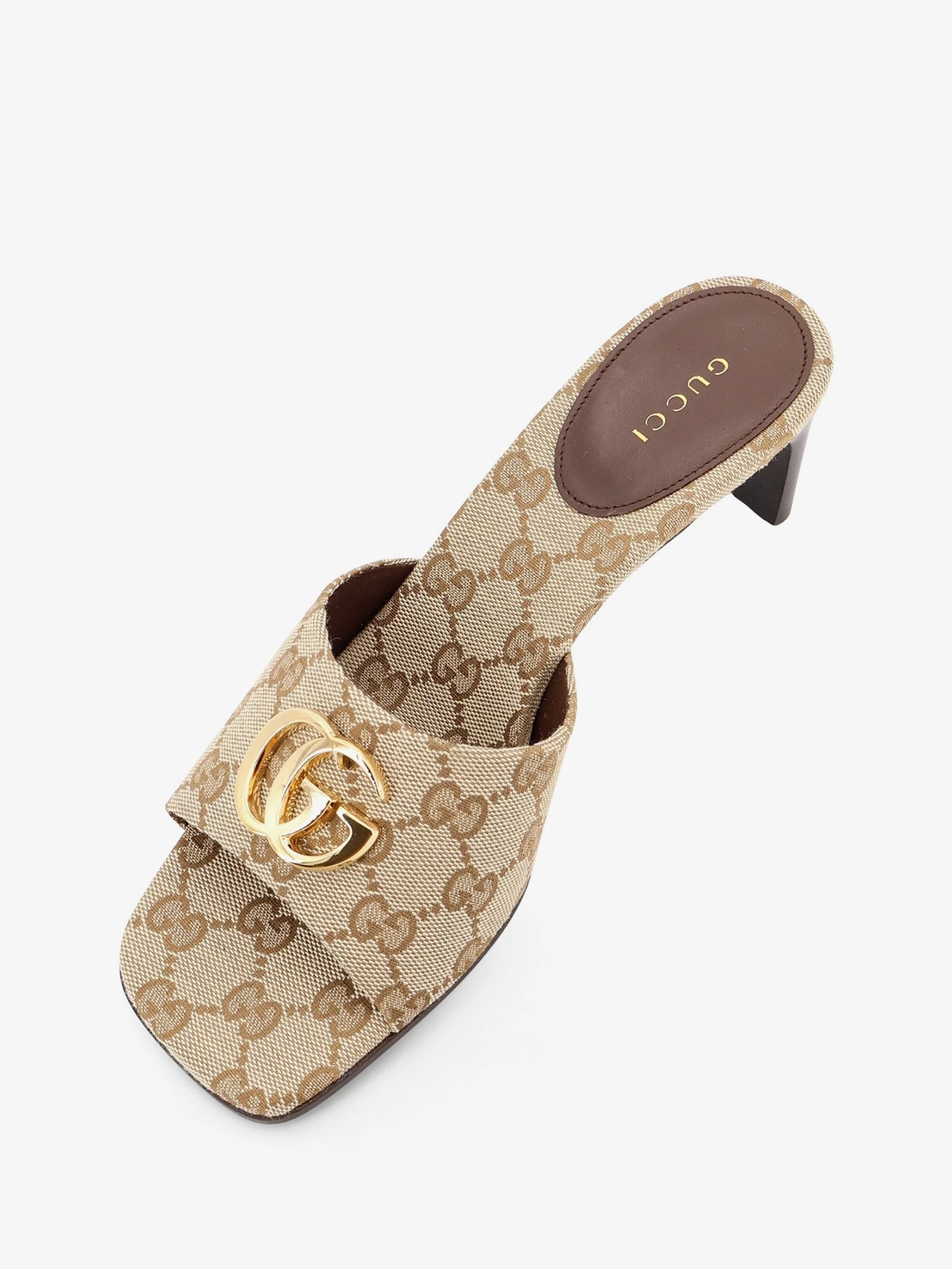 GG fabric sandals with logo on the front.webp