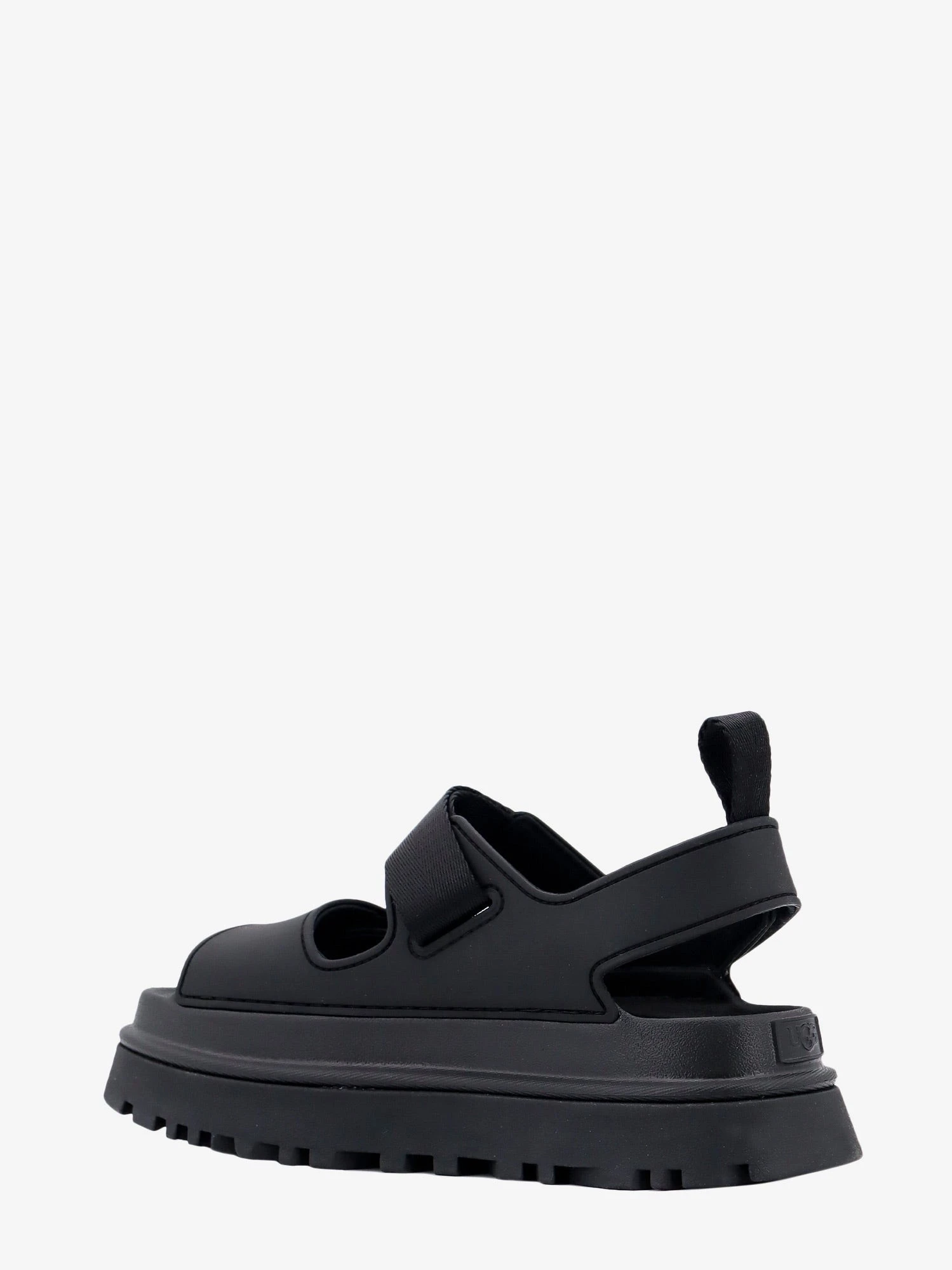 Rubber sandals with embossed logo.webp