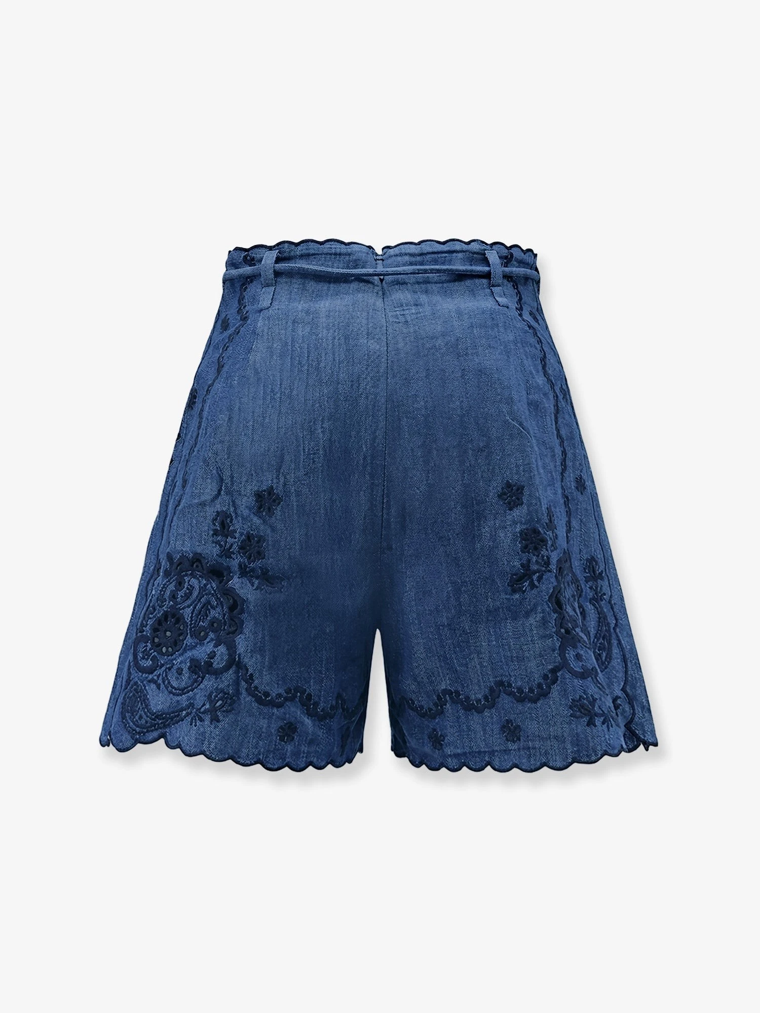 Aster embroidered denim shorts.webp