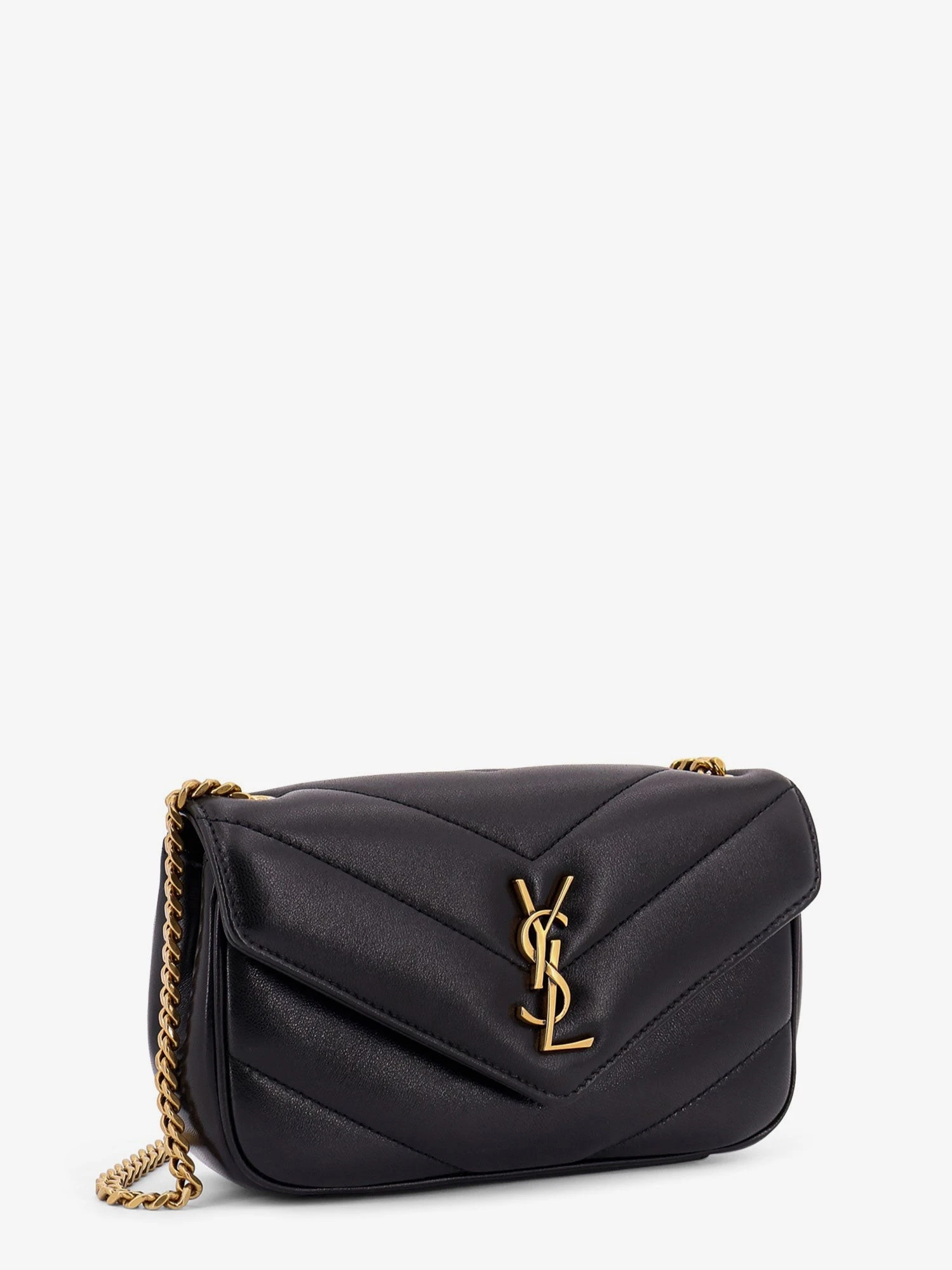 Loulou Mini leather crosbody bag with chevron stitching.webp