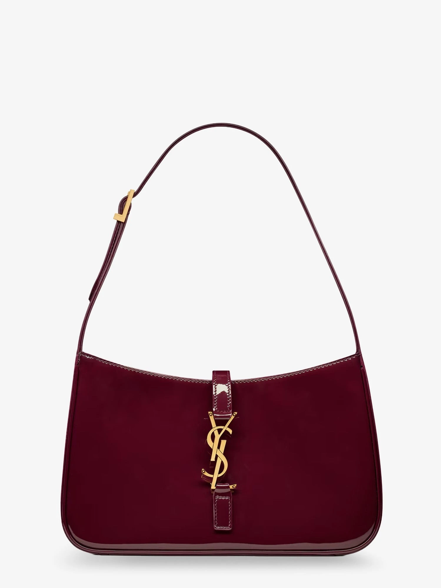 LE 5 À 7 bordeaux patent leather shoulder bag.webp
