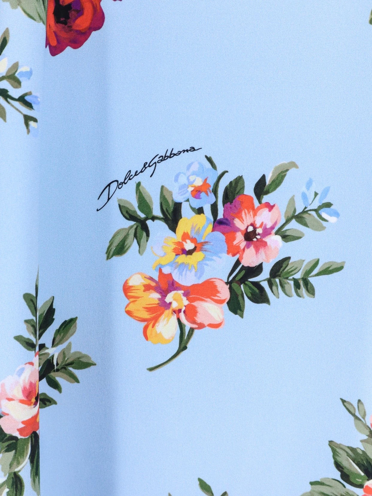 Long charmeuse dress with Mazzo di Fiori print.webp