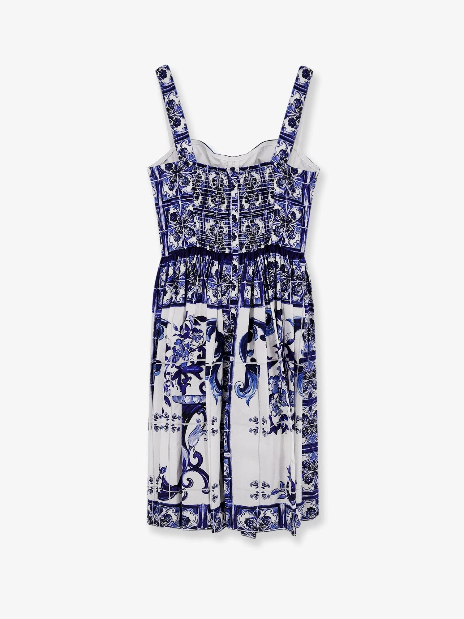 Cotton dress with Maiolica print.webp