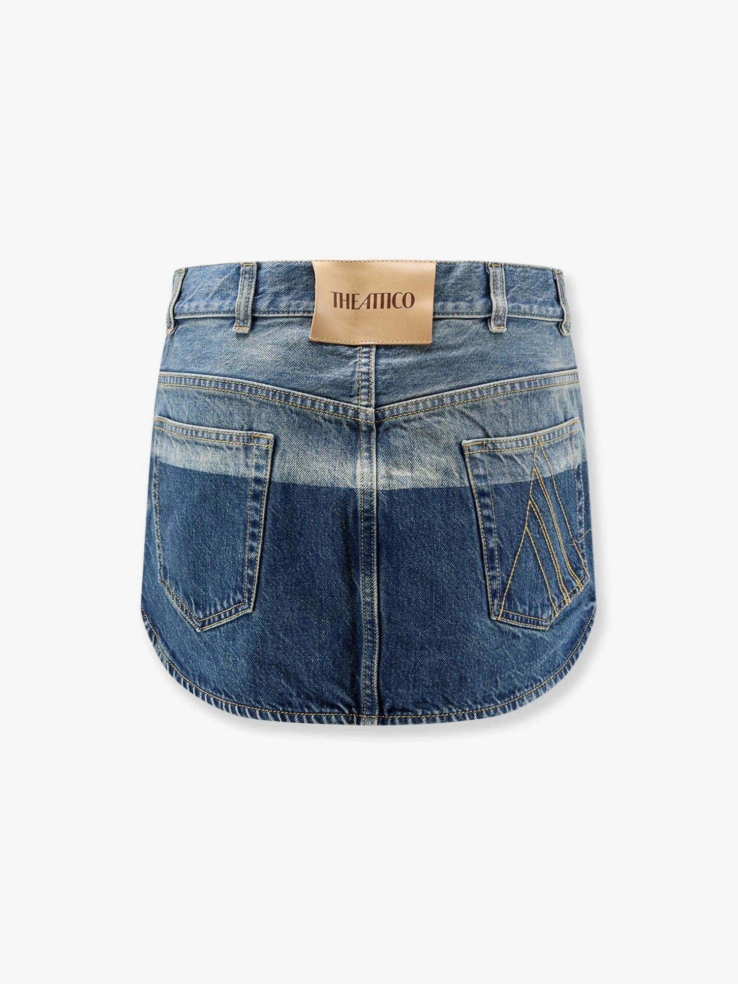 Blue denim mini skirt.webp