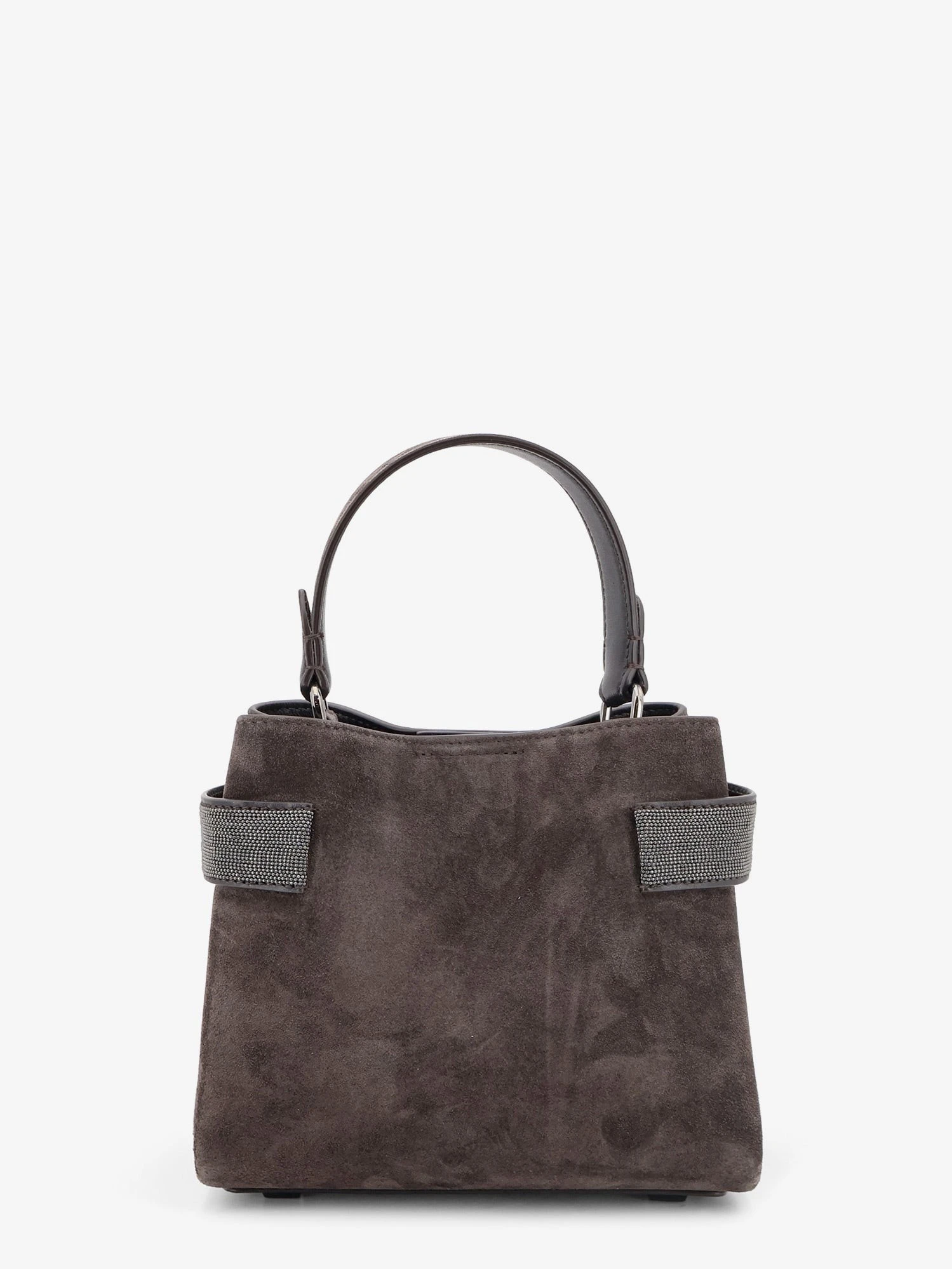 Suede crossbody bag with Monili detail.webp