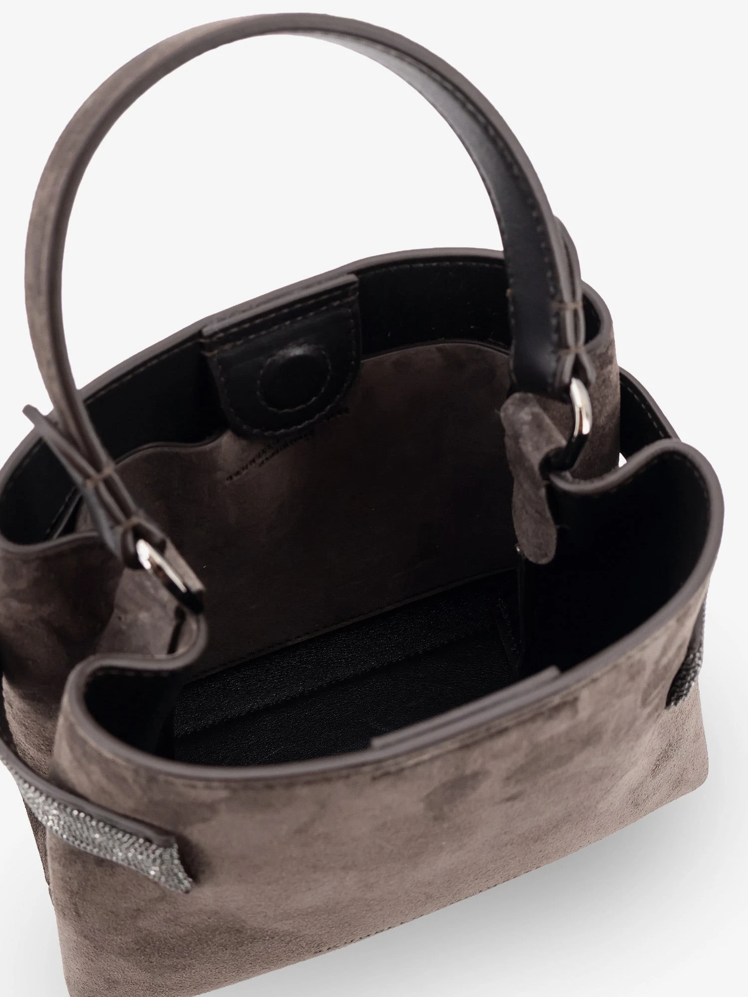 Suede crossbody bag with Monili detail.webp