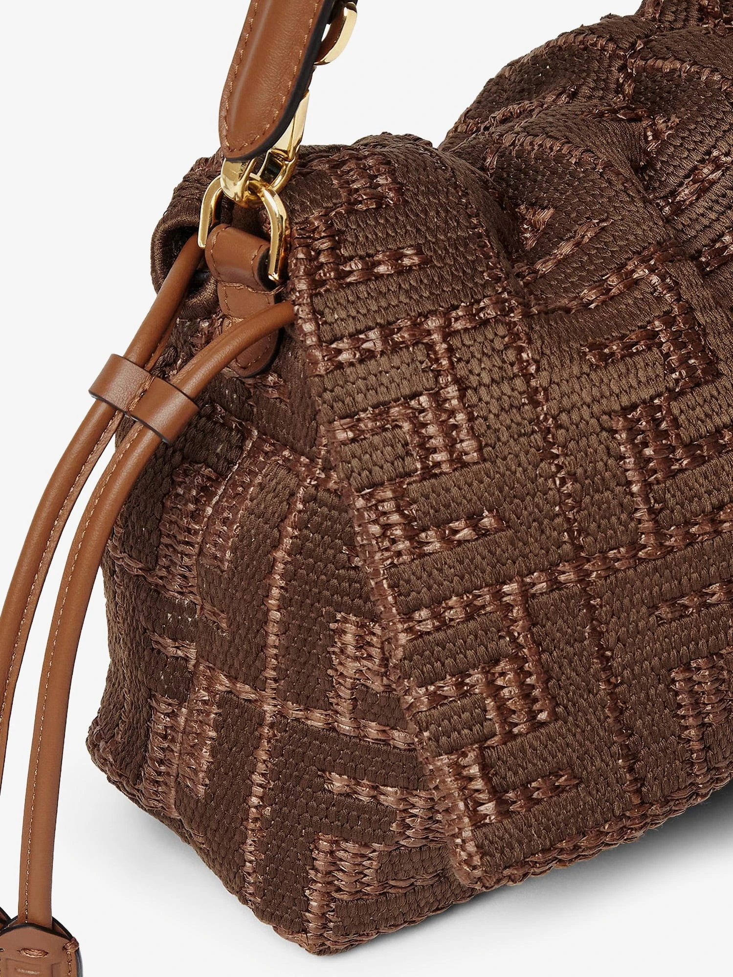 Mamma Baguette Medium Raffia Handbag with FF Embroidery.webp