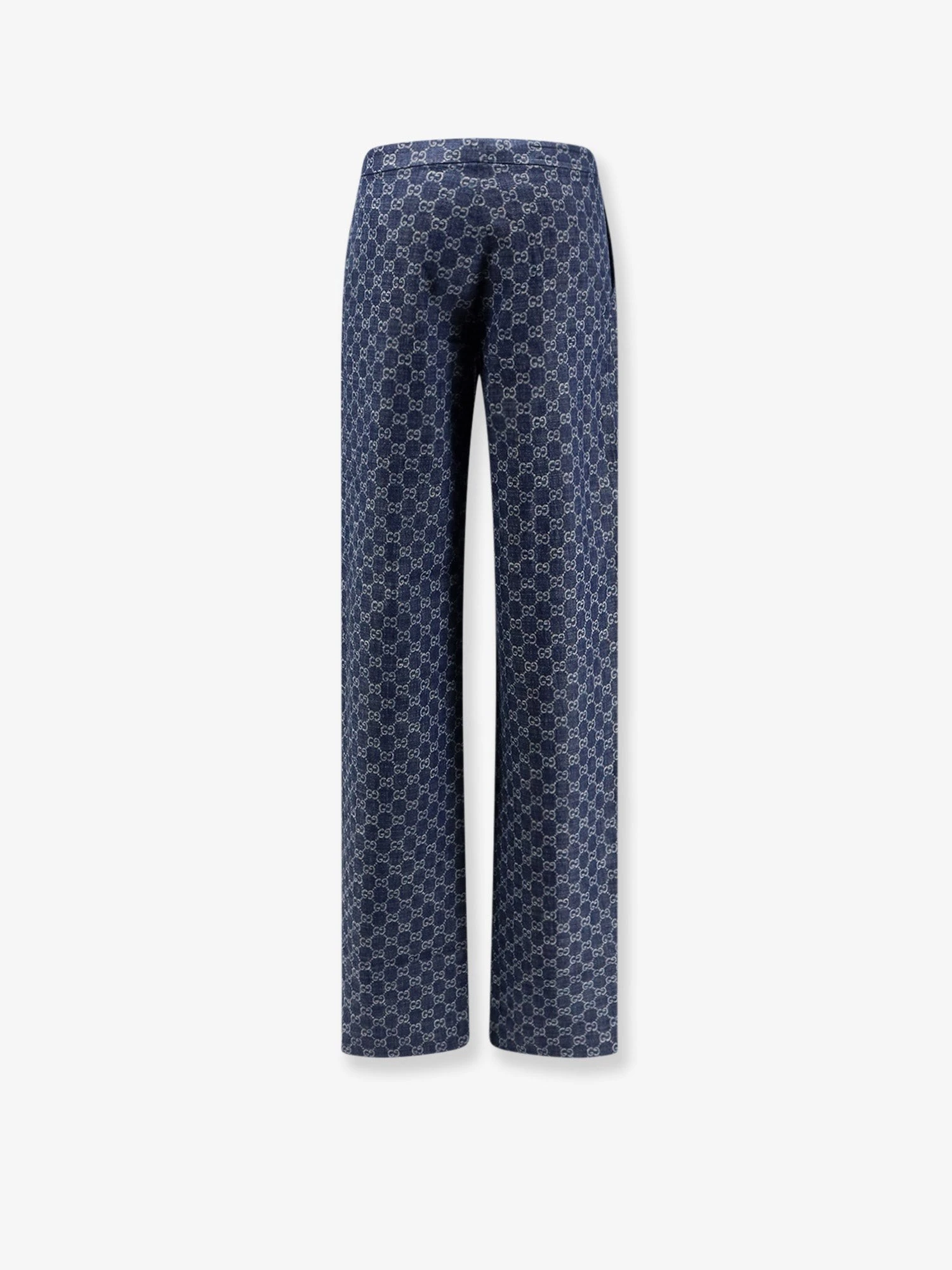 Cotton denim trousers with GG motif.webp